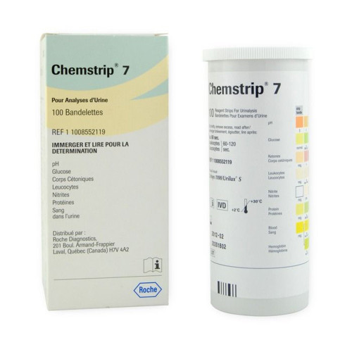 Roche 11008552160 - Urinalysis Reagent Chemstrip® Blood, Glucose, Ketone, Leukocytes, Nitrite, pH, Protein For Urisys 1100 Roche 11008552160 - Urinalysis Reagent Chemstrip® Blood, Glucose, Ketone, Leukocytes, Nitrite, pH, Protein For Urisys 1100