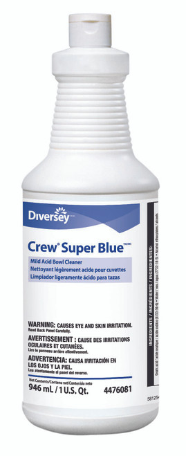 Lagasse DVO94476081 - Toilet Bowl Cleaner Diversey™ Crew® Super Blue™ Acid Based Manual Squeeze Liquid 32 oz. Bottle Citrus Scent NonSterile