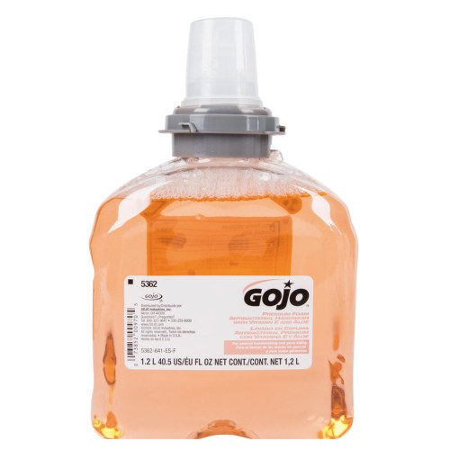 Gojo 5362-02 - Antibacterial Soap GOJO® Premium Foaming 1,200 mL Dispenser Refill Bottle Fresh Fruit Scent Gojo 5362-02 - Antibacterial Soap GOJO® Premium Foaming 1,200 mL Dispenser Refill Bottle Fresh Fruit Scent