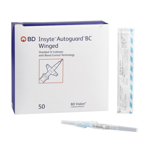BD 382623 - Peripheral IV Catheter Insyte™ Autoguard™ BC 22 Gauge 1 Inch BD Vialon Winged Hub Blood Control Push Button Safety BD 382623 - Peripheral IV Catheter Insyte™ Autoguard™ BC 22 Gauge 1 Inch BD Vialon Winged Hub Blood Control Push Button Safety