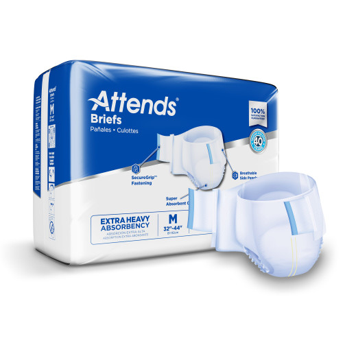 Attends Healthcare Products DDP20 - Unisex Adult Incontinence Brief Attends® Care Advanced Medium Disposable Heavy Absorbency