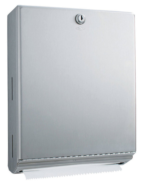 Lagasse BOB262 - Paper Towel Dispenser Bobrick Satin Finish Stainless Steel Manual Pull 400 C-Fold / 525 Multi-fold Surface Mount Lagasse BOB262 - Paper Towel Dispenser Bobrick Satin Finish Stainless Steel Manual Pull 400 C-Fold / 525 Multi-fold Surface Mount
