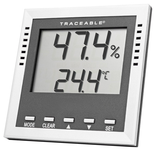 Cole-Parmer Inst 90080-03 - Dew Point / Wet Bulb / Humidity / Thermometer with Alarm Traceable® Fahrenheit / Celsius -40° to 158°F (-40° to 70°C) Internal Sensor Flip-out Stand / Wall Mount Battery Operated Cole-Parmer Inst 90080-03 - Dew Point / Wet Bulb / Humidity / Thermometer with Alarm Traceable® Fahrenheit / Celsius -40° to 158°F (-40° to 70°C) Internal Sensor Flip-out Stand / Wall Mount Battery Operated