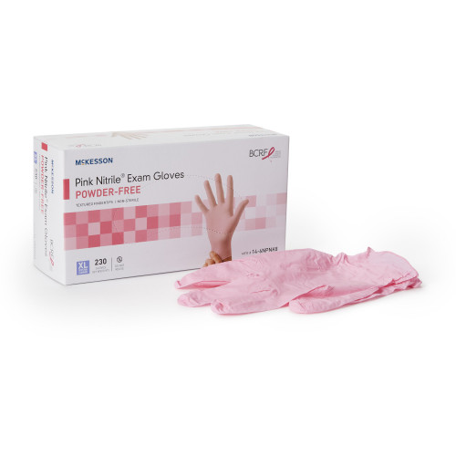 McKesson 14-6NPNK8 - Exam Glove McKesson Pink Nitrile® X-Large NonSterile Nitrile Standard Cuff Length Textured Fingertips Pink Not Rated McKesson 14-6NPNK8 - Exam Glove McKesson Pink Nitrile® X-Large NonSterile Nitrile Standard Cuff Length Textured Fingertips Pink Not Rated