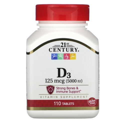 21st Century Nutritional Products 74098527288 - Vitamin Supplement 21st Century® Vitamin D / Calcium 5,000 IU Strength Tablet 110 per Bottle 21st Century Nutritional Products 74098527288 - Vitamin Supplement 21st Century® Vitamin D / Calcium 5,000 IU Strength Tablet 110 per Bottle