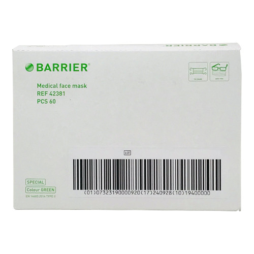 Molnlycke 42381 - Surgical Mask Barrier® Special Anti-fog Not Rated Tie Closure One Size Fits Most Molnlycke 42381 - Surgical Mask Barrier® Special Anti-fog Not Rated Tie Closure One Size Fits Most