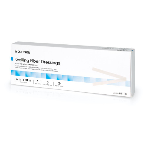 McKesson 87180 - Gelling Fiber Wound Dressing McKesson 3/4 X 18 Inch Ribbon Sterile McKesson 87180 - Gelling Fiber Wound Dressing McKesson 3/4 X 18 Inch Ribbon Sterile