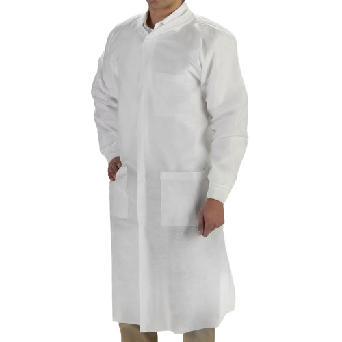 Graham Medical Products 85174 - Lab Coat LabMates® White Large Knee Length SMS Disposable Graham Medical Products 85174 - Lab Coat LabMates® White Large Knee Length SMS Disposable