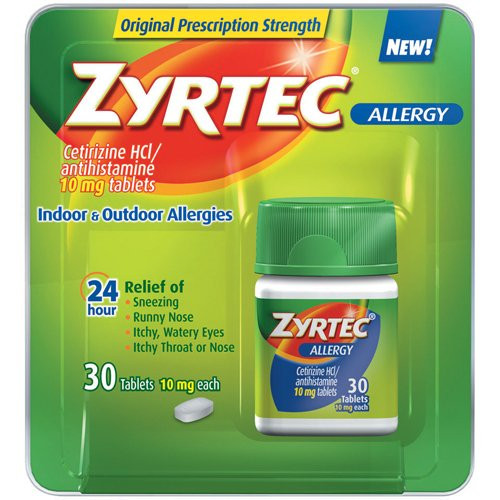 Johnson & Johnson 302047300 - Allergy Relief Zyrtec® 10 mg Strength Tablet 30 per Bottle Johnson & Johnson 302047300 - Allergy Relief Zyrtec® 10 mg Strength Tablet 30 per Bottle