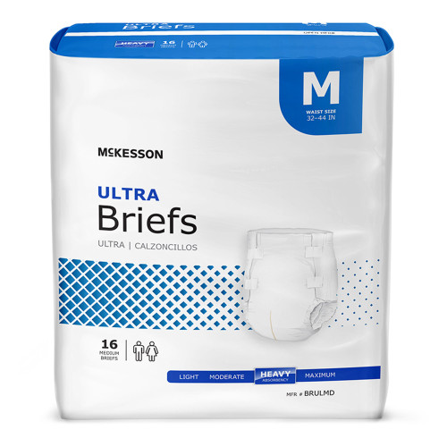 McKesson BRULMD - Unisex Adult Incontinence Brief McKesson Ultra Medium Disposable Heavy Absorbency McKesson BRULMD - Unisex Adult Incontinence Brief McKesson Ultra Medium Disposable Heavy Absorbency