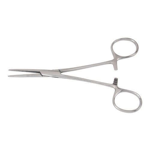 McKesson 43-2-447 - Hemostatic Forceps McKesson Crile 5-1/2 Inch Length Floor / Office Grade Pakistani Stainless Steel NonSterile Locking Finger Ring Handle Straight Serrated Tips