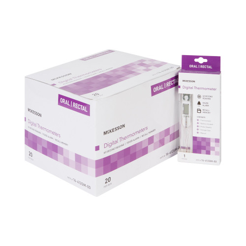 McKesson 16-412GM-00 - Digital Stick Thermometer McKesson Oral / Rectal / Axillary Probe Handheld