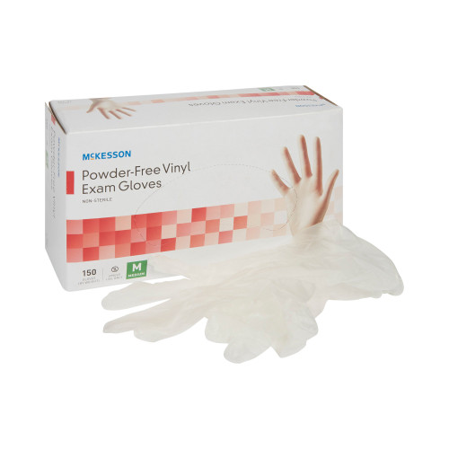 McKesson 14-136 - Exam Glove McKesson Medium NonSterile Vinyl Standard Cuff Length Smooth Clear Not Rated McKesson 14-136 - Exam Glove McKesson Medium NonSterile Vinyl Standard Cuff Length Smooth Clear Not Rated