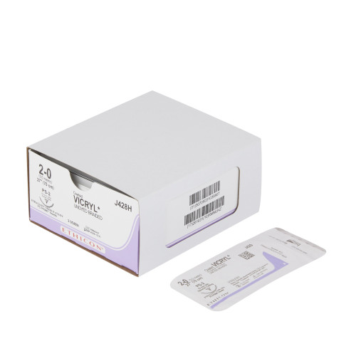 J & J Healthcare Systems J428H - Absorbable Suture with Needle Coated Vicryl™ Polyglactin 910 PS-2 3/8 Circle Precision Reverse Cutting Needle Size 2-0 Braided J & J Healthcare Systems J428H - Absorbable Suture with Needle Coated Vicryl™ Polyglactin 910 PS-2 3/8 Circle Precision Reverse Cutting Needle Size 2-0 Braided