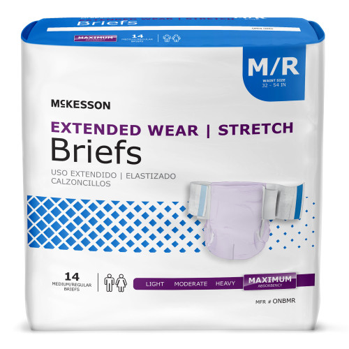 McKesson ONBMR - Unisex Adult Incontinence Brief McKesson Extended Wear Medium Disposable Heavy Absorbency McKesson ONBMR - Unisex Adult Incontinence Brief McKesson Extended Wear Medium Disposable Heavy Absorbency