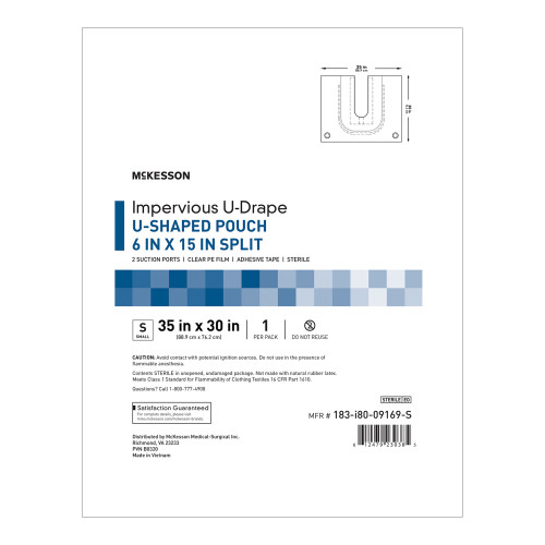 McKesson 183-I80-09169-S - Orthopedic Drape McKesson U-Drape with Pouch 35 W X 30 L Inch Sterile McKesson 183-I80-09169-S - Orthopedic Drape McKesson U-Drape with Pouch 35 W X 30 L Inch Sterile