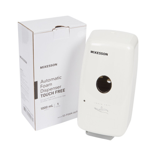 McKesson 53-FOAM-AUTO - Hand Hygiene Dispenser McKesson White Plastic Touch Free 1000 mL Wall Mount McKesson 53-FOAM-AUTO - Hand Hygiene Dispenser McKesson White Plastic Touch Free 1000 mL Wall Mount