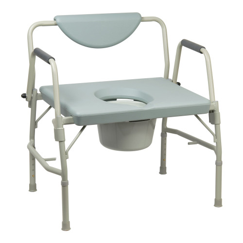 McKesson 146-11135-1 - Commode Chair McKesson Drop Arms Steel Frame Padded Backrest 23-1/4 Inch Seat Width 1000 lbs. Weight Capacity
