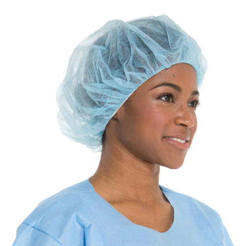O&M Halyard Inc 69801 - Bouffant Cap Halyard Large Blue Elastic Closure O&M Halyard Inc 69801 - Bouffant Cap Halyard Large Blue Elastic Closure