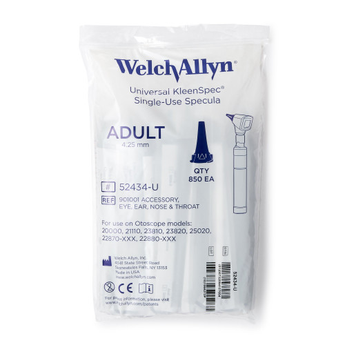 Welch Allyn 52434-U - Ear Speculum Tip Set Round Tip Plastic 4.25 mm Disposable Welch Allyn 52434-U - Ear Speculum Tip Set Round Tip Plastic 4.25 mm Disposable