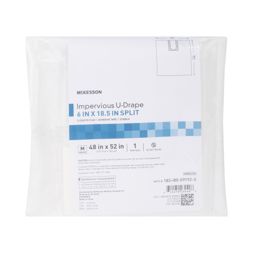 McKesson 183-I80-09192-S - Orthopedic Drape McKesson Impervious U-Drape 52 W X 48 L Inch Sterile McKesson 183-I80-09192-S - Orthopedic Drape McKesson Impervious U-Drape 52 W X 48 L Inch Sterile