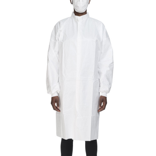 Contec Inc HCGA0032 - Cleanroom Lab Coat Contec® CritiGear™ White Large Knee Length Microporous Fabric Disposable Contec Inc HCGA0032 - Cleanroom Lab Coat Contec® CritiGear™ White Large Knee Length Microporous Fabric Disposable