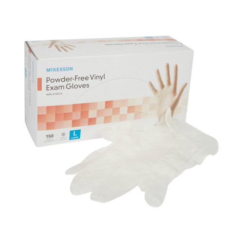 McKesson 14-138 - Exam Glove McKesson Large NonSterile Vinyl Standard Cuff Length Smooth Clear Not Rated McKesson 14-138 - Exam Glove McKesson Large NonSterile Vinyl Standard Cuff Length Smooth Clear Not Rated