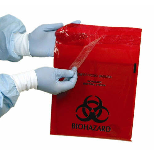 Unimed - Midwest MRWB142316 - Stick on Biohazard Waste Bag Biohazard Symbol 0.35 gal. Red 9 X 10 Inch Unimed - Midwest MRWB142316 - Stick on Biohazard Waste Bag Biohazard Symbol 0.35 gal. Red 9 X 10 Inch