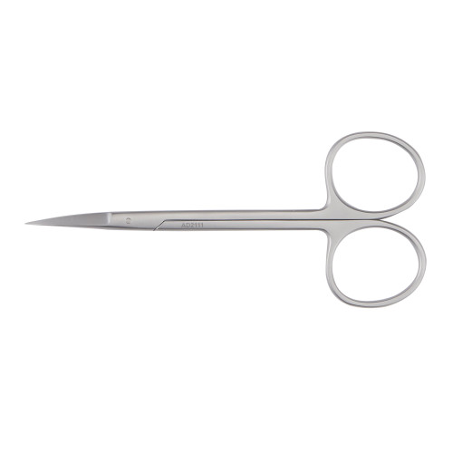 McKesson 43-1-109 - Iris Scissors McKesson Argent™ 4-1/2 Inch Length OR / Surgical Grade Stainless Steel Finger Ring Handle Curved Sharp Tip / Sharp Tip