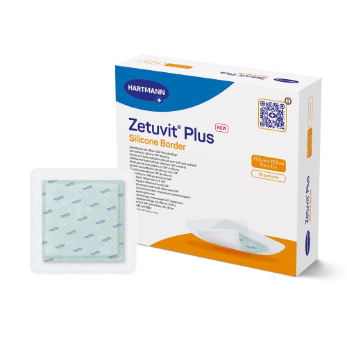 Hartmann 413924 - Super Absorbent Dressing Zetuvit® Plus Silicone Border Silicone Adhesive 7 X 7 Inch Square