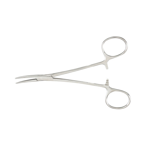 McKesson 43-2-442 - Hemostatic Forceps McKesson Kelly 5-1/2 Inch Length Floor / Office Grade Pakistani Stainless Steel NonSterile Locking Finger Ring Handle Curved Serrated Tips