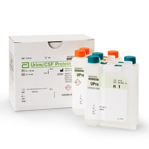 Abbott 07D7932 - General Chemistry Reagent Architect™ Urine / Cerebrospinal Fluid (CSF) Protein For Architect c16000 / c4000 / c4100 / c8000 / ci16200 / ci8200 Analyzers 209 Tests Abbott 07D7932 - General Chemistry Reagent Architect™ Urine / Cerebrospinal Fluid (CSF) Protein For Architect c16000 / c4000 / c4100 / c8000 / ci16200 / ci8200 Analyzers 209 Tests