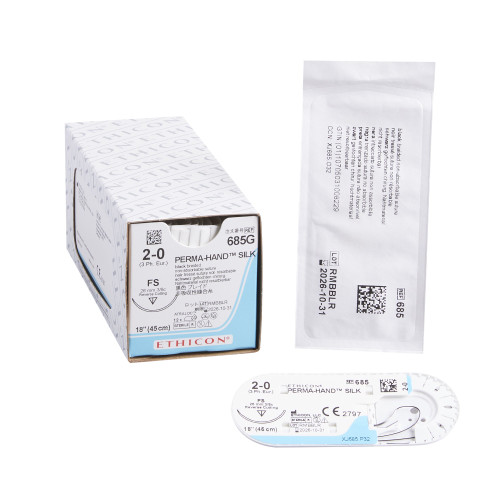 J & J Healthcare Systems 685G - Nonabsorbable Suture with Needle Perma-Hand™ Silk FS 3/8 Circle Reverse Cutting Needle Size 2-0 Braided J & J Healthcare Systems 685G - Nonabsorbable Suture with Needle Perma-Hand™ Silk FS 3/8 Circle Reverse Cutting Needle Size 2-0 Braided