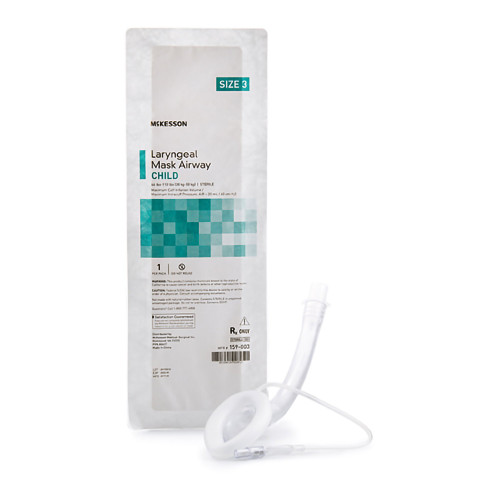McKesson 159-003 - Curved Laryngeal Mask McKesson Size 3 20 mL Cuff PVC Single Patient Use Sterile McKesson 159-003 - Curved Laryngeal Mask McKesson Size 3 20 mL Cuff PVC Single Patient Use Sterile