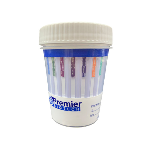 Premier Biotech PCA-12CW-LC - Drugs of Abuse Test Kit Premier Bio-Cup AMP, BAR, BUP, BZO, COC, mAMP/MET, MDMA, MTD, OPI, OXY, PCP, THC 25 Tests CLIA Waived