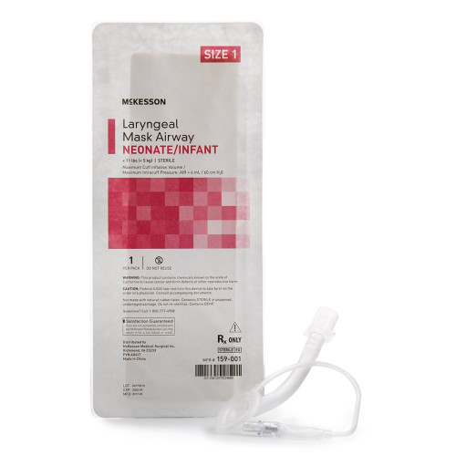 McKesson 159-001 - Curved Laryngeal Mask McKesson Size 1 4 mL Cuff PVC Single Patient Use Sterile McKesson 159-001 - Curved Laryngeal Mask McKesson Size 1 4 mL Cuff PVC Single Patient Use Sterile