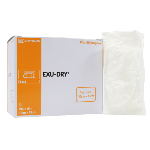 Smith & Nephew Inc 5999004120 - Super Absorbent Dressing EXU-DRY Anti-Shear 4 X 6 Inch Rectangle