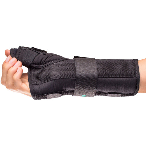 Bird & Cronin 08144563 - Wrist Brace with Thumb Spica Premier® Aluminium / Foam / Nylon / Plastic / Polyester Right Hand Black Medium