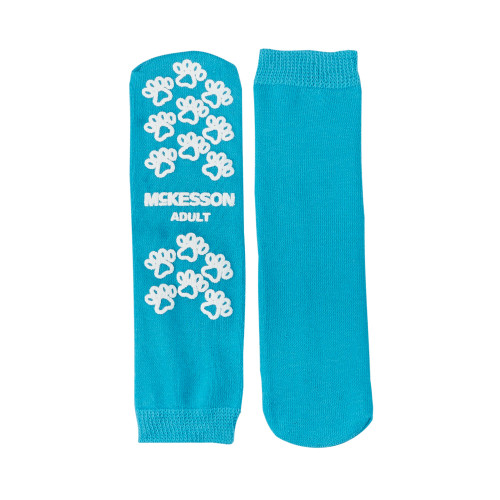 McKesson 40-3828 - Slipper Socks McKesson Terries™ Unisex Adult Large Single Tread Single Patient Use Teal McKesson 40-3828 - Slipper Socks McKesson Terries™ Unisex Adult Large Single Tread Single Patient Use Teal
