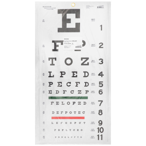 McKesson 63-3050 - Eye Chart McKesson 20 Foot Distance Acuity Test McKesson 63-3050 - Eye Chart McKesson 20 Foot Distance Acuity Test