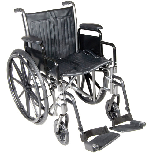 McKesson 146-SSP218DDA-SF - Wheelchair McKesson Dual Axle Desk Length Arm Swing-Away Footrest Black Upholstery 18 Inch Seat Width Adult 300 lbs. Weight Capacity McKesson 146-SSP218DDA-SF - Wheelchair McKesson Dual Axle Desk Length Arm Swing-Away Footrest Black Upholstery 18 Inch Seat Width Adult 300 lbs. Weight Capacity