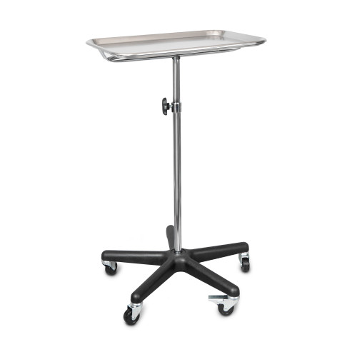 Dukal Corp 4365 - Mobile Instrument Stand Tech-Med Hand Operated Single Post 5-Leg Base Small Tray