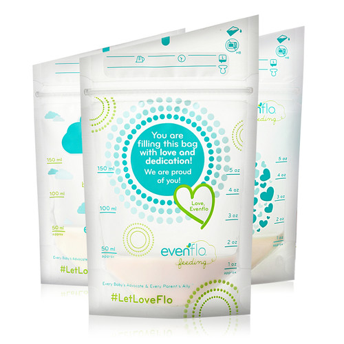 Midway Importing Inc 5242511 - Breast Milk Storage Bag Evenflo Advanced 5 oz. Food Grade Material
