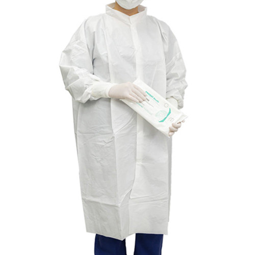Contec Inc HCGA0022 - Cleanroom Lab Coat Contec® CritiGear™ White Medium Knee Length Microporous Fabric Disposable