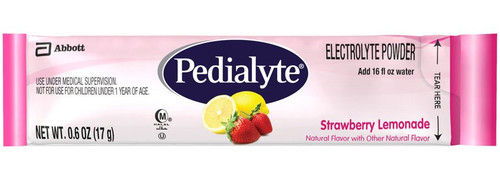 Abbott Nutrition 64172 - Oral Electrolyte Solution Pedialyte® Powder Packs Strawberry Lemonade Flavor 0.6 oz. Electrolyte