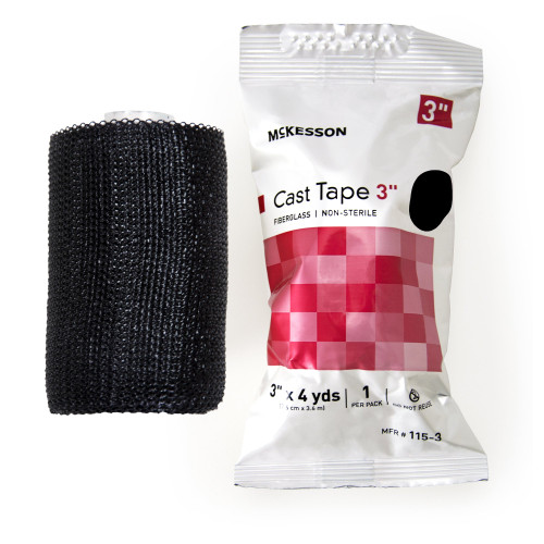 McKesson 115-3A - Cast Tape McKesson 3 Inch X 12 Foot Fiberglass Black McKesson 115-3A - Cast Tape McKesson 3 Inch X 12 Foot Fiberglass Black
