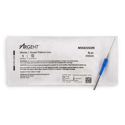 McKesson 468 - Needle Electrode McKesson Argent™ Stainless Steel Sterile Needle Tip Disposable McKesson 468 - Needle Electrode McKesson Argent™ Stainless Steel Sterile Needle Tip Disposable