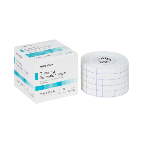 McKesson 16-4802 - Water Resistant Dressing Retention Tape with Liner McKesson White 2 Inch X 10 Yard Nonwoven / Printed Release Paper NonSterile McKesson 16-4802 - Water Resistant Dressing Retention Tape with Liner McKesson White 2 Inch X 10 Yard Nonwoven / Printed Release Paper NonSterile
