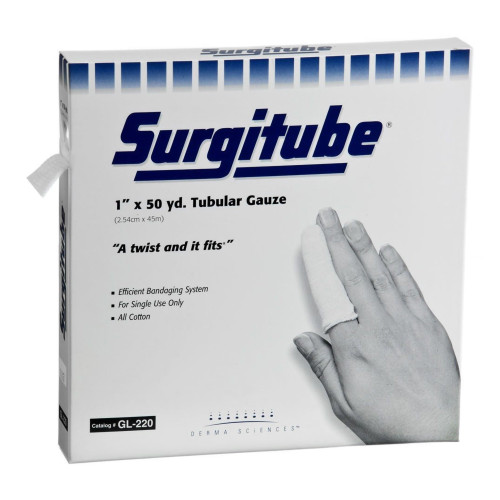 Gentell GL220 - Tubular Retainer Dressing Surgitube® Cotton 1 Inch X 50 Yard Size 2 White Large Finger / Toe NonSterile