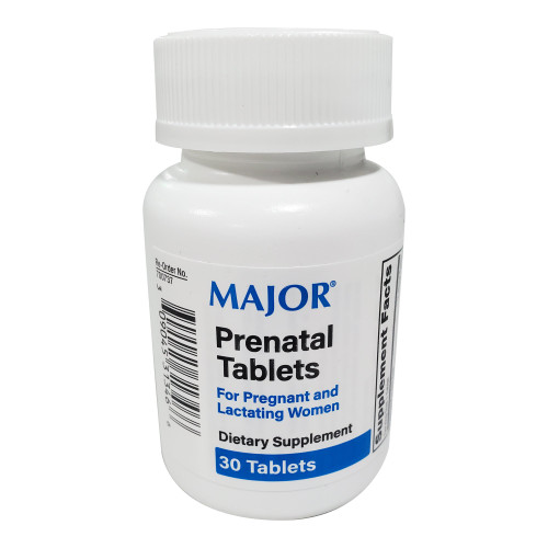 Major Pharmaceuticals 00904531346 - Prenatal Vitamin Supplement Major® Vitamin A / Vitamin C / Vitamin D / Vitamin E 1200 mcg / 100 mg / 10 mcg (400 IU) / 5 mg Strength Tablet 30 per Bottle Major Pharmaceuticals 00904531346 - Prenatal Vitamin Supplement Major® Vitamin A / Vitamin C / Vitamin D / Vitamin E 1200 mcg / 100 mg / 10 mcg (400 IU) / 5 mg Strength Tablet 30 per Bottle